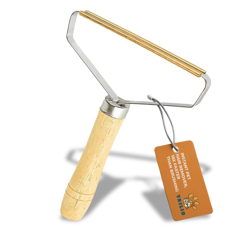 Pet Hair Remover - Multi Fabric Edge Carpet Rake Scraper with Rust-Resistant Copper Blade - Cat and Dog Hair Remover for Couch, Rugs, Car & Furniture (1)