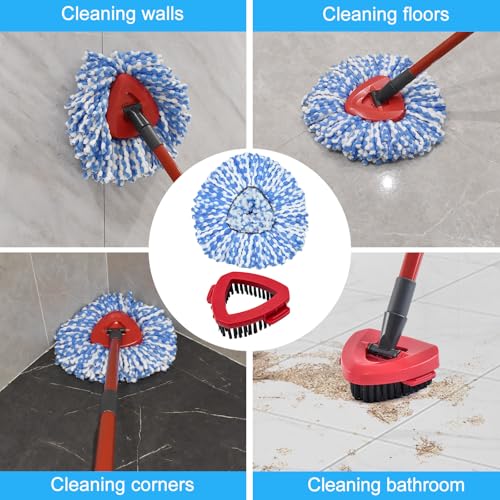 Mop Heads Replacements for Ocedar, Mop Replace Head for O Cedar, Mop Heads for O Cedar, Mop Replace Head for Cedar, Mop Heads for O Cedar Spin Mop Include 2 Pack Mop Refills & 2 Pack Scrubber Mop Head - size: for Ocedar 2 Tank