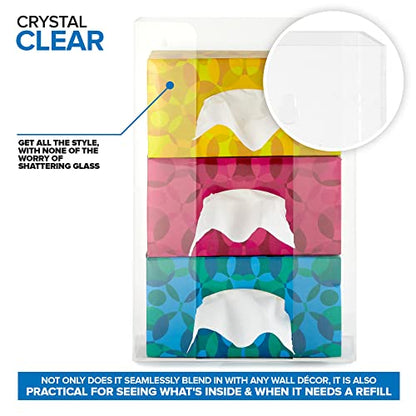 Stock Your Home Triple Acrylic Gloves Dispenser, Tissue Box Shelf, Glove Holder Wall Mount, for Kitchen, Cleaning Closet, Lab, Exam, Office - size: 1 Count, style: Triple Stack