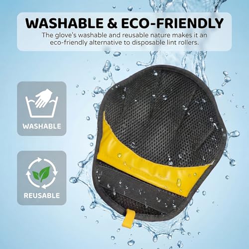 Pet Hair Removal Glove for Dogs & Cats, Reusable Pet Hair Remover Tool, Magic Brush Pet Hair Remover for Furniture, Carpet & Laundry, Non-Slip Five-Finger Pet Hair Glove for Dog Hair & Cat Hair - color: BLACK