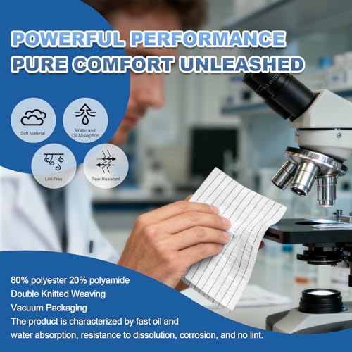 Anti-Static Microfiber Wipes 6"x6"(100 Pcs,Class 100, 200GSM) Lint Free Cloths Reusable Special ESD protection design is suitable for protecting sensitive electronic components and tools - size: 6" x 6" (Pack of 100)