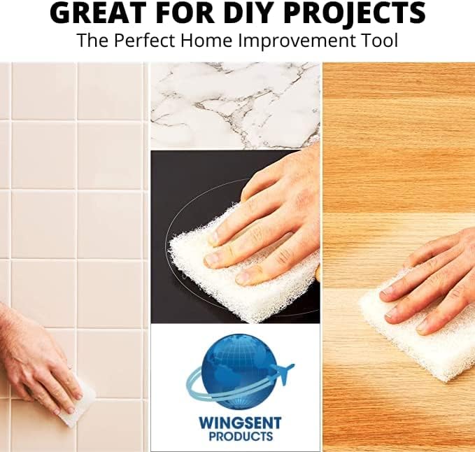 Commercial Light Duty Scrub Pad 4.625" x 10" - White (Pack of 5) - 2ct. Case