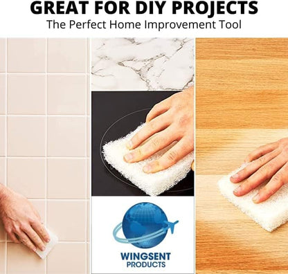 Commercial Light Duty Scrub Pad 4.625" x 10" - White (Pack of 5) - 2ct. Case