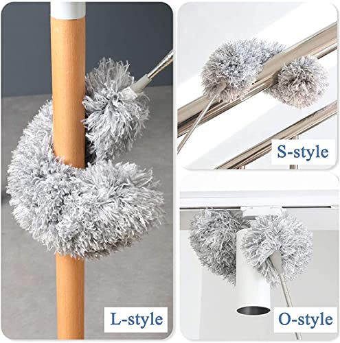 Fan Cleaning Mop Microfiber Duster with Extension Pole, Extra Long 100 inches, Adjustable, Bendable Head, Extendable Duster for Cleaning High Ceiling Fan, Interior Roof, Gap Dust