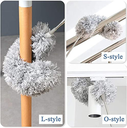 Fan Cleaning Mop Microfiber Duster with Extension Pole, Extra Long 100 inches, Adjustable, Bendable Head, Extendable Duster for Cleaning High Ceiling Fan, Interior Roof, Gap Dust