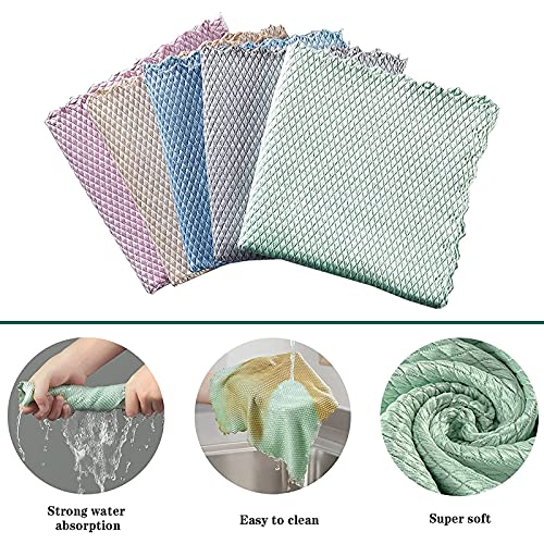 Microfiber Cleaning Cloth, 20 Pack Ultra Soft Reusable Absorbent Streak Free Swedish Dishcloths for Kitchen,Washable Quick Drying Tea Towels for Dishes,Window,Home,Car,House,Kitchen Cleaning