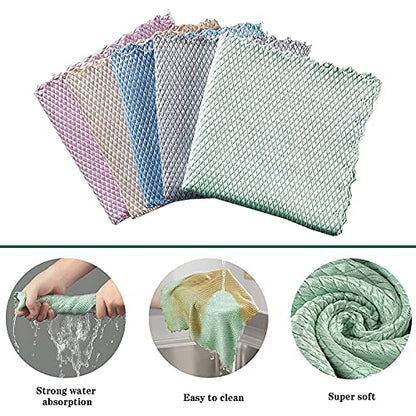 Microfiber Cleaning Cloth, 20 Pack Ultra Soft Reusable Absorbent Streak Free Swedish Dishcloths for Kitchen,Washable Quick Drying Tea Towels for Dishes,Window,Home,Car,House,Kitchen Cleaning
