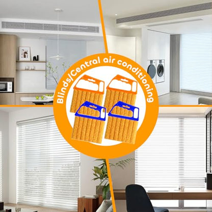4 Pcs Blind Cleaner Duster Tool,Blind Dusters for Cleaning,7 Finger Dusting Cleaner Tool for Window & Air Conditioner,Window Blinds Cleaner Microfiber Washable - style: 4 Pack