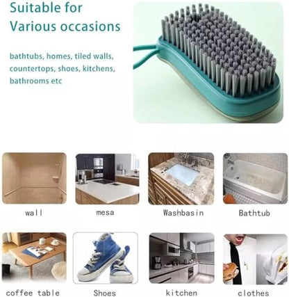 Brush with Soap Dispenser, Good Srubber Cleaner for Dish Sink Pan Pot Washing and Cleaning, Bathroom, Kitchen, Soft Laundry Clothes and Shoes Scrubbing Brush(Green) (Blue) - color: Blue