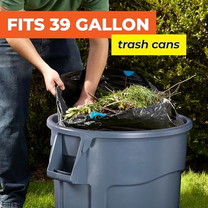 Hefty Essentials Extra Large 39 Gallon Trash Bags, 40 Count, Extra Large Trash Bags for Landscaping, Yard Waste, Basement Cleanouts, Home Remodeling, and More, Scent Free, Black - size: 1 Count (Pack of 40), style: Extra Large Black (39 Gallon)