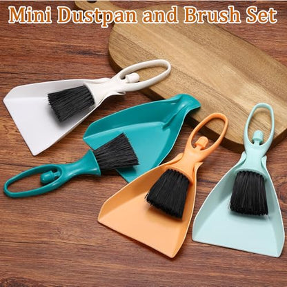 uxcell 2 Pcs Mini Dustpan and Brush Set, Small Broom and Dustpan Set for Office Tabletops Sofas Keyboards Home Cleaning Tool, White - color: White