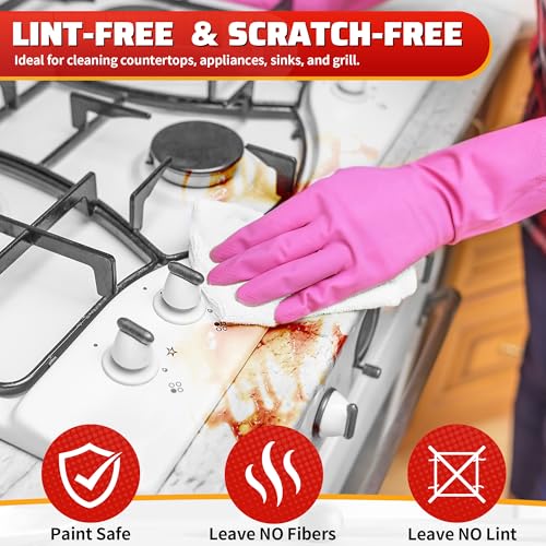 White Microfiber Cleaning Cloth, 150 Pack Shop Towels All-Purpose Cleaning Rags, Bulk Lint-Free Washcloth Reusable Microfiber Towels for Cars Mechanic Garage & Housekeeping 11.5"*11.5" - color: White, style: 150 Pack