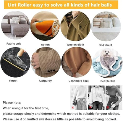 Portable Lint Remove Cleaner Pro, Reusable Double Sided Travel Brush for Removing Lint Pet Hair Dust in Clothes, Furniture and Carpet, Fuzz, Pet Fur Removal Tool, Portable Carpet Scraper Rake