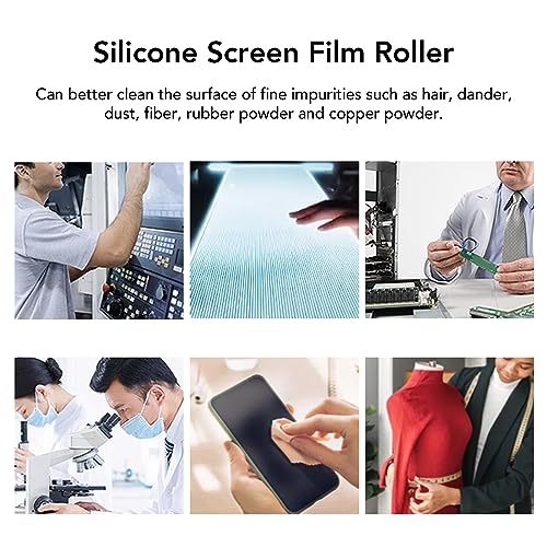 Dust Removal Roller Silicone Soft Aluminum Alloy Handle Iron Bearing Anti Static Roller for Film Dust Fibers Powder (18in) - size: 18in