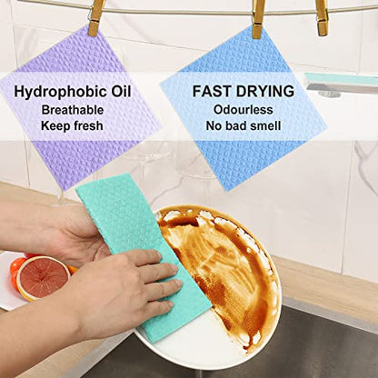 10 Packs Swedish Dishcloths for Kitchen, Reusable Paper Towels Compostable Swedish Dish Clothes for Kitchen and Household Use - color: Multicolor