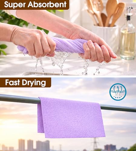 KitchLife Microfiber Cleaning Cloth Roll, 100 Pack - Tear-Away Microfiber Paper Towels, Lint-Free, Reusable, Washable for Kitchen, Car, Dishes, and Sensitive Surfaces (Light Purple) - color: Light Purple, size: 100 Pack