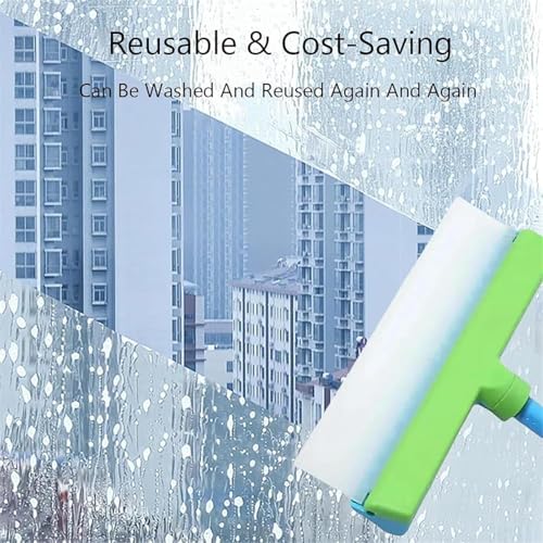Byblix Window Squeegee, Byblix Recyclable Silicone Window Squeegee Kit, 3 in 1 Window Cleaning Scraper with Silicone Squeegee Microfiber Scrubber (Green*2) - color: Green*2