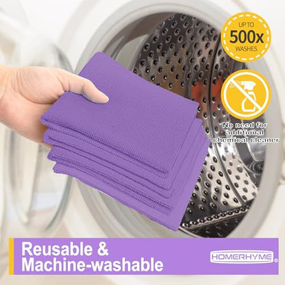 Microfiber Cleaning Cloth, 12 Pack Purple Cleaning Rags,12" X 11" Lint Free Dish Towels Wash Cloths, Reusable Microfiber Towels for Home and Kitchen Bathroom Apartment Cleaning Supplies - color: Purple, size: 12 Pack