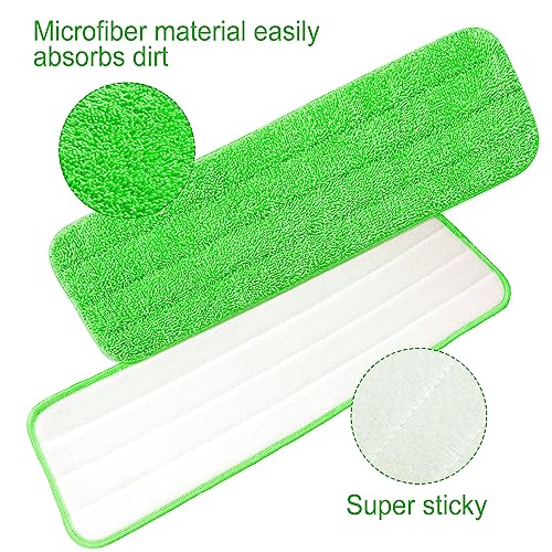 40 Pack Microfiber Cleaning Pads Machine Washable Replacement Head for Wet/Dry Mops Flat Reusable Household Replacement Mop Pad for Hardwood Floor Cleaning Scrubbing Fit Most Mops (Green) - color: Green