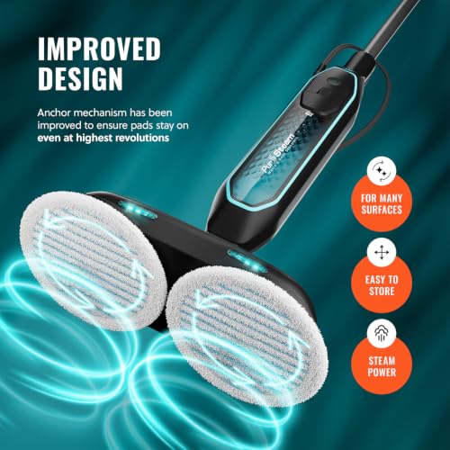Pursteam New & Improved ScrubMaster Steam Mop with Dual Scrubbing LED Head - size: Steam Mop - ScrubMaster 2.0