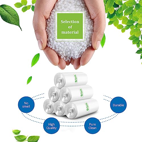 1.2 Gallon 330 Counts Small Trash Bags Garbage Bags by Teivio, Bathroom Trash Can Bin Liners, Small Plastic Bags for home office kitchen (Clear) - size: 1 Count (Pack of 330)