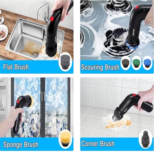 Electric Spin Scrubber Brush Heads Set for NOLYTH Power Spin Scrubber, 6 Pack Replaceable Brush Heads for Cleaning Corners Grout Stain on Stove, Sinks, Tubs, Tiles, Bathroom, Kitchen etc