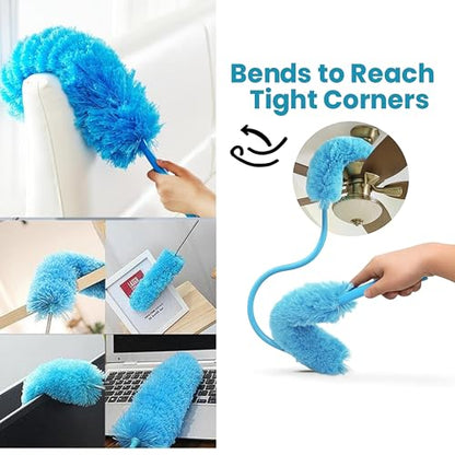 Microfiber Duster - 22'' Ceiling Fan Cleaner Duster, Dust Brush for Cleaning Window Blinds, Ceiling Fans, Furniture & Cars, Reusable Dust Remover Wand, Washable & Flexible Duster