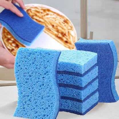 6-Pack Non-Scratch Kitchen Sponges – Durable Dish Sponges for Dishes, Pots, and Pans, Perfect for Cleaning Stainless Steel, Dishwashing, and More, Blue - color: Blue Blue