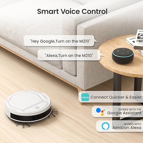 Lefant Robot Vacuum Cleaner, Strong Suction, 120 Mins Runtime, Slim, Low Noise, Automatic Self-Charging, Wi-Fi/App/Alexa Control, Ideal for Pet Hair Hard Floor and Daily Cleaning, M210 - style: M210