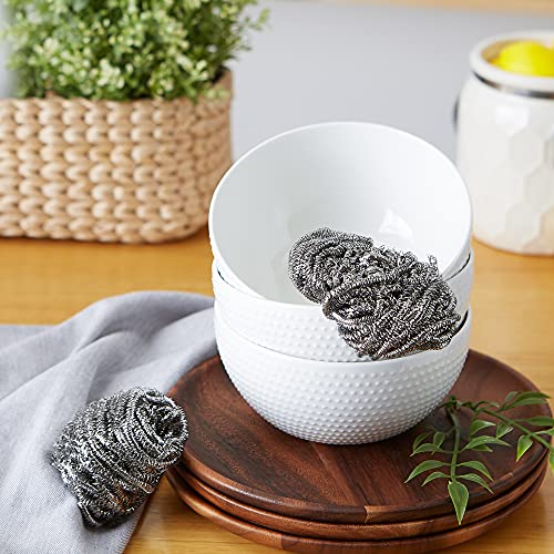 RSVP International Endurance Cleaning Collection Stainless Steel Scrubbies, Heat-Treated, Pressed & Curled, Long Lasting, Non-Rusting, Scrubber, 2 Piece