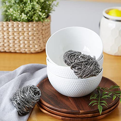 RSVP International Endurance Cleaning Collection Stainless Steel Scrubbies, Heat-Treated, Pressed & Curled, Long Lasting, Non-Rusting, Scrubber, 2 Piece