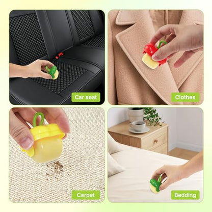 2PCS Portable Mini Lint Rollers, Green | Reusable Washable, For Clothes Car Seats Furniture Carpets Pet Hair, Travel Portable, Fits in Wallet Bag, Pet Hair Remover - color: Green