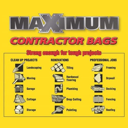 Maximum Heavy Duty Garbage Bags, 42-Gallon, 3 Mil, Black Garbage Bags Extra Large, Tear Resistant, Industrial Strength, 32 Counts - color: Black