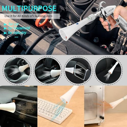 GOCCIDA Tornado Dry Cleaning Gun Detailing Interior Dryer Air Blow Gun,Car Detailing Kit Interior Cleaner,Car Detailing Tools for Car Quickly Blasts Dirt and Dust Works with Air Compressor - style: High Pressure Automotive Dryer Blow Gun