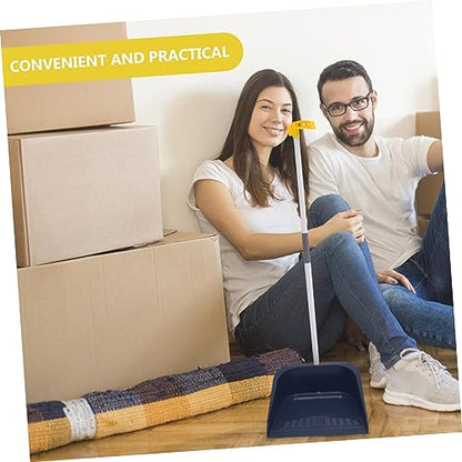 Lurrose Broom and Dustpan Set Broom with Dustpan Combo Set Upgrade Broom Long Handle Broom Broomstick Standing Dust Pan for Home Kitchen Lobby Floor Cleaning - color: Blue