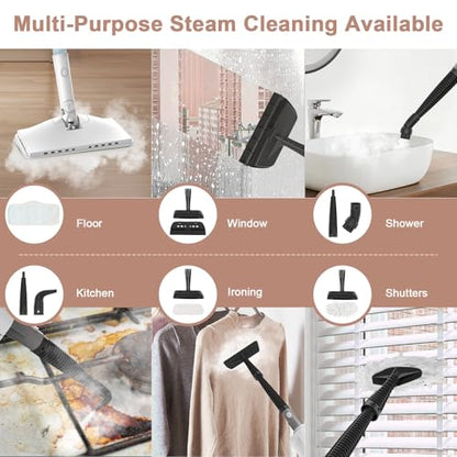 Steam Cleaner, 6 in1 Rotated Steam Mop Cleaner with 2 Modes, 2 Microfiber Pads, 400ML Removable Tank, 23FT Power Cable, Detachable Steam Mops for Floor, Laminate Floor, Tiles Cleaning (Ice Blue) - color: Ice Blue