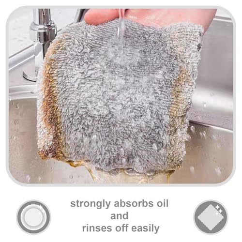 20 Pack Super Absorbent Dish Cloths Coral Velvet Microfiber Kitchen Towels Lint-Free Nonstick Oil Reusable Washable Fast Drying Rags 9.84"x9.84" Multipurpose Cleaning Dishcloths for Dishes Countertops