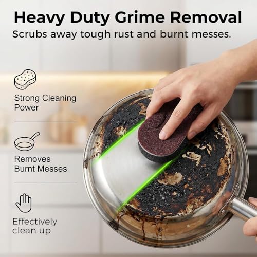 Magic Cleaning Sponges Eraser, 2026 New Non-Scratch Dual-Sided Sponges, Multi-Functional Non Scratch Scrub Sponge for Kitchen Bathroom Wall Floor Sink Tub Stain Removal (5pcs) - color: 5pcs