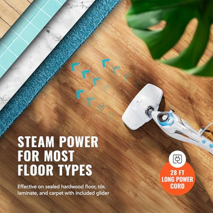 PurSteam 10-in-1 Steam Mop, Floor Steamer with Detachable Handheld Steam Cleaner for Tile, Hardwood Floors - size: Large
