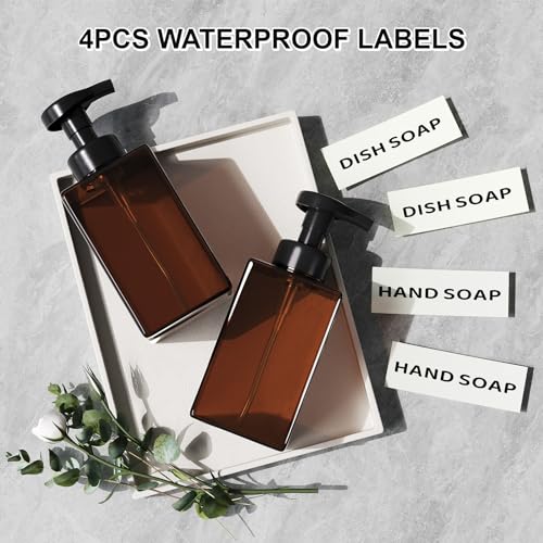 Amber Foam Soap Dispenser Set of 2 Bundle with 2 Pcs Amber Lotion Soap Dispenser