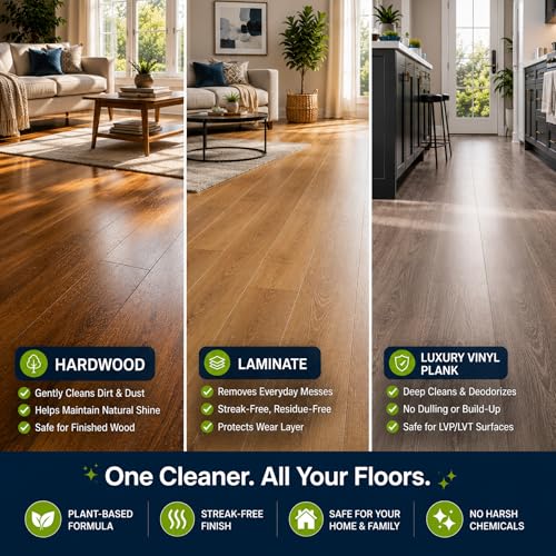 Black Diamond Stoneworks Wood & Laminate Floor Cleaner – No-Rinse Streak-Free Cleaner for Hardwood, Laminate, Engineered Wood & Luxury Vinyl Plank Floors (1 Gallon) refill. - size: 128 Fl Oz (Pack of 1), style: Floor Cleaner
