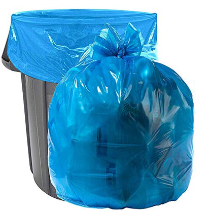 Aluf Plastics H-RBL39 33 Gallon Blue Trash Bags - (Pack of 100) - 1.2 MIL - Garbage or Recycling Bags 33" x 39" - Large Plastic Can Liners - for Industrial, Home, Contractor, Recycling - style: 33 Gal, 1.2 Mil, 100 Count