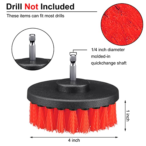 6 Pcs Drill Brush Attachment Power Scrubber Cleaning Kit Multi Purpose Drill Brush Set Drill Scrubber Brush Kit Cleaning Brushes for Drill Bathroom Surfaces Tub Grout Shower Kitchen (Multi Colors)