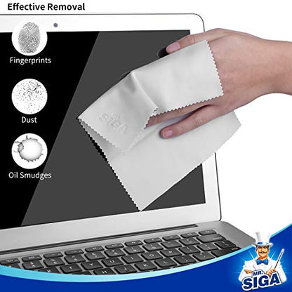 MR.SIGA Premium Microfiber Cleaning Cloths for Lens, Eyeglasses, Screens, Tablets, Glasses, 6 Pack, 6 x 7 inches (15 x 18 cm) - size: 6 Pack-6 X 7 inch