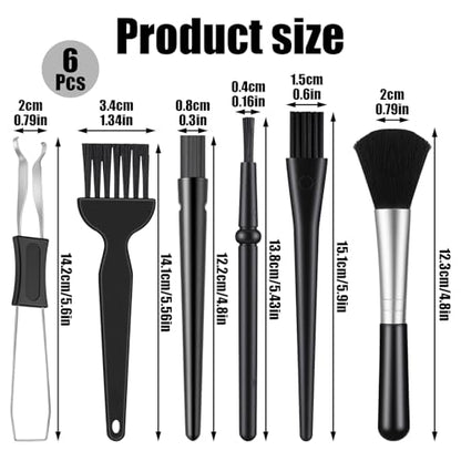 6 Pcs Mini Keyboard Cleaning Brushes Kit, Anti Static Electronic Dust Cleaning Brushes with PP Handle and Nylon Bristles, Keyboards Cleanings Brush for Computer Keyboard and Small Spaces