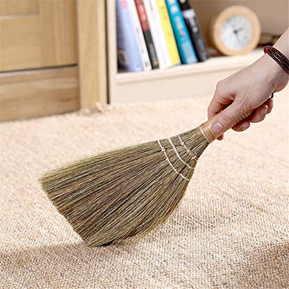 Handmade Straw Brooms for Sweeping, Natural Soft Straw Broom for Cleaning Indoor-Outdoor, Office, Sofa, Floor Car, Decor Idea -12 X 8 Inches (2 PCS)