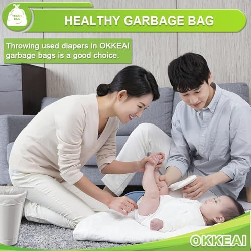 OKKEAI 4-5 Gallon Trash Bags Small Garbage Bags Bathroom Trash Can Bags150 Counts Wastebasket Liners for Office Kitchen,White,Fits 15-20 Liter Bins - style: 4 Gallon-150-White