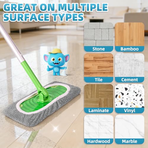 6 Pack Reusable Mop Pads Compatible with Swiffer Sweeper Mop, Washable Wet Pads Refill, Dry Sweeping Cloths, Microfiber Pads for Mopping Floors (Gray, White) - color: Gray, White