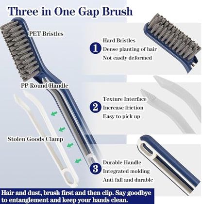 2Pcs Hard Bristle Crevice Cleaning Brush Crevice Brush Set Multifunctional Gap Cleaning Brush Cleaning Tools for Household Use, Home, Kitchen, Bathroom, Window, Vehicle, Faucets, Toilet