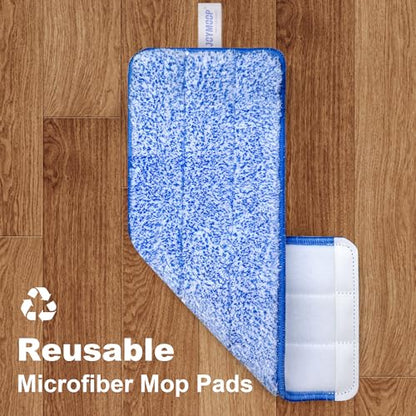 JOYMOOP Replacement Mop Pads for Flat Mop Bucket System, Microfiber, 13-Inch, Pack of 4, Slate Blue - color: 4 Pcs 13" - 4 Slate Blue, size: 13.0 × 4.9 Inch